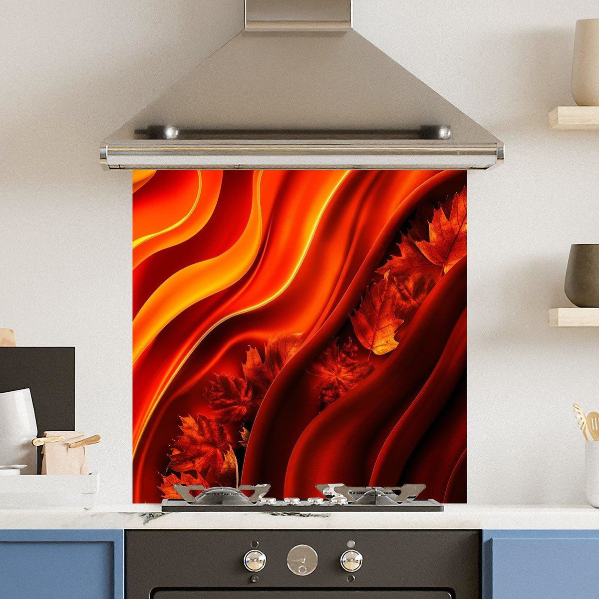 Lava Leaf — Toughened Glass Kitchen Splashback