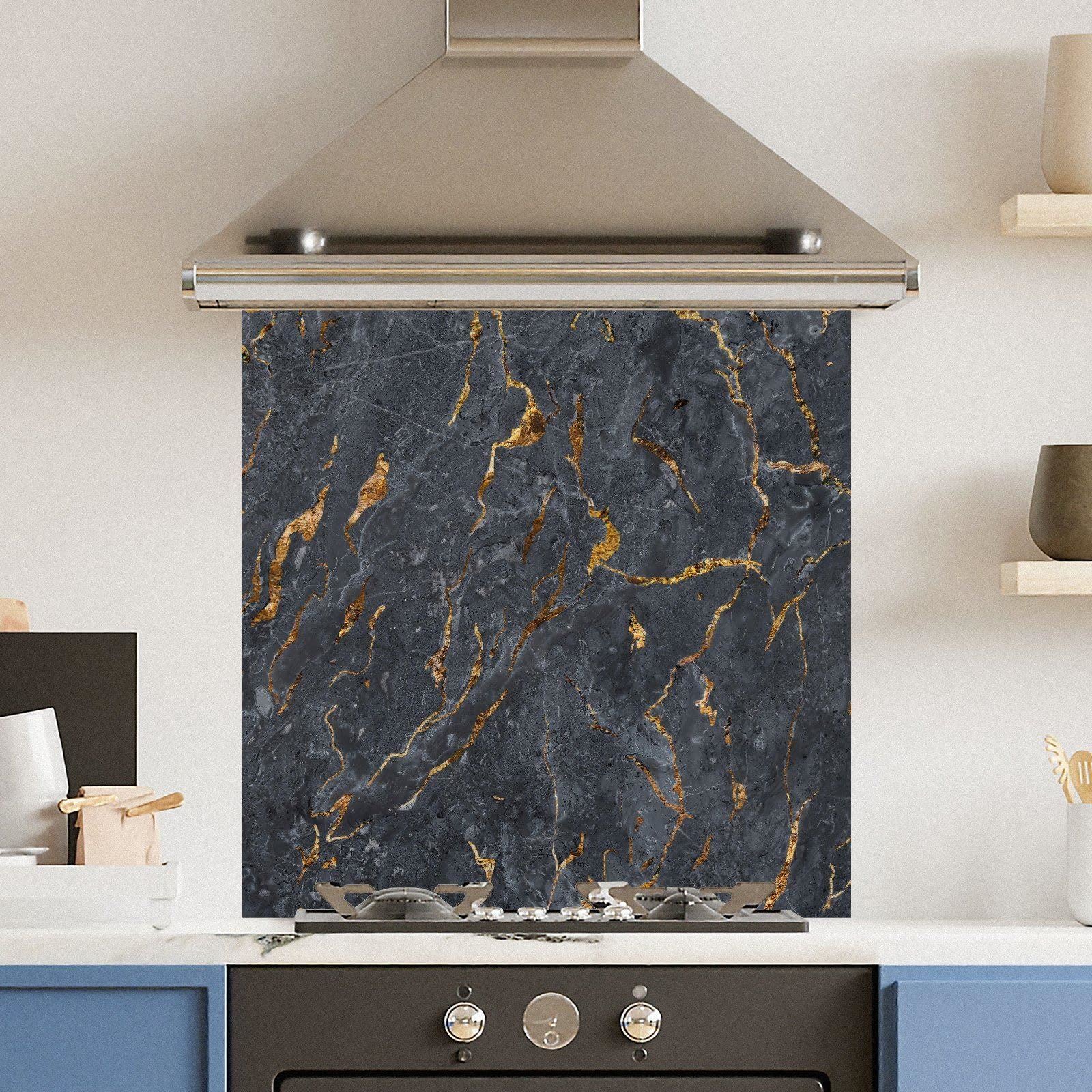 Black Marble — Toughened Glass Kitchen Splashback
