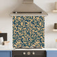 Premium Various Sizes Blue Yellow Leaf 6mm Glass Toughened Kitchen Splashback