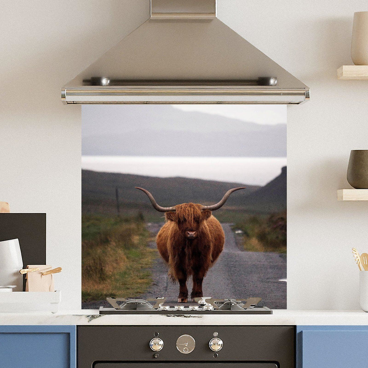 Road Cow — Toughened Glass Kitchen Splashback