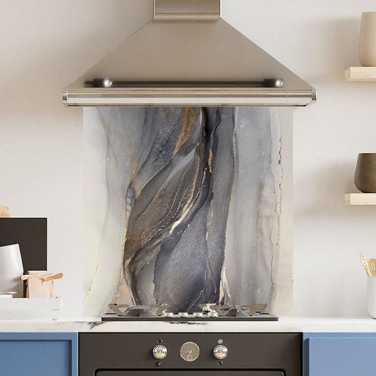 Blue Marble — Toughened Glass Kitchen Splashback