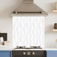 Premium Various Sizes Wavy White Pattern 6mm Glass Toughened Kitchen Splashback