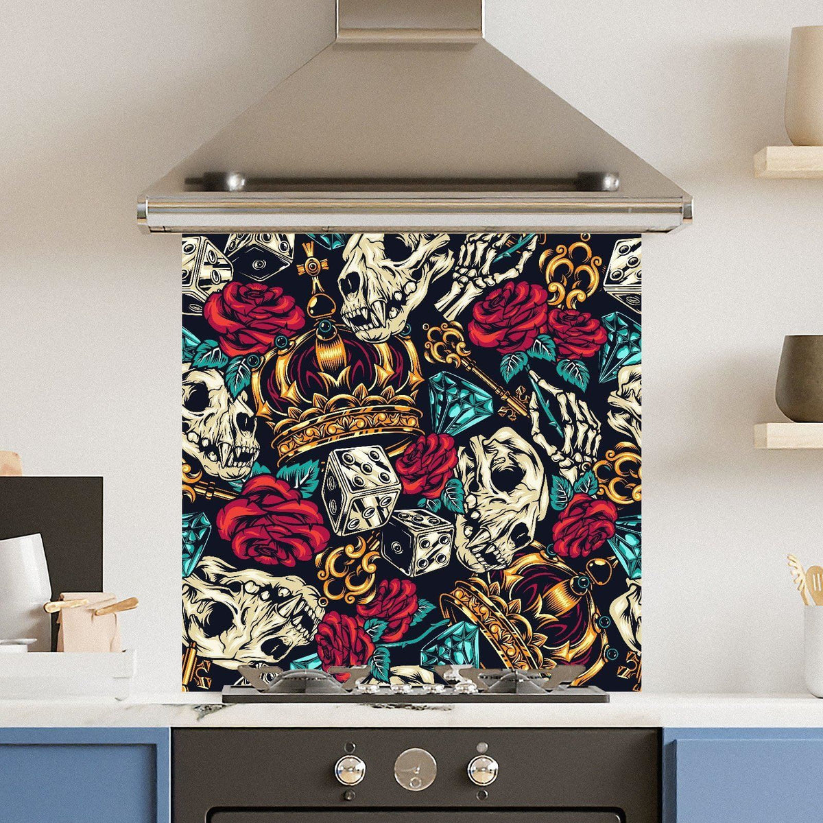 Skull Tattoo — Toughened Glass Kitchen Splashback