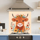 Premium Various Sizes Floral Cow 6mm Glass Toughened Kitchen Splashback