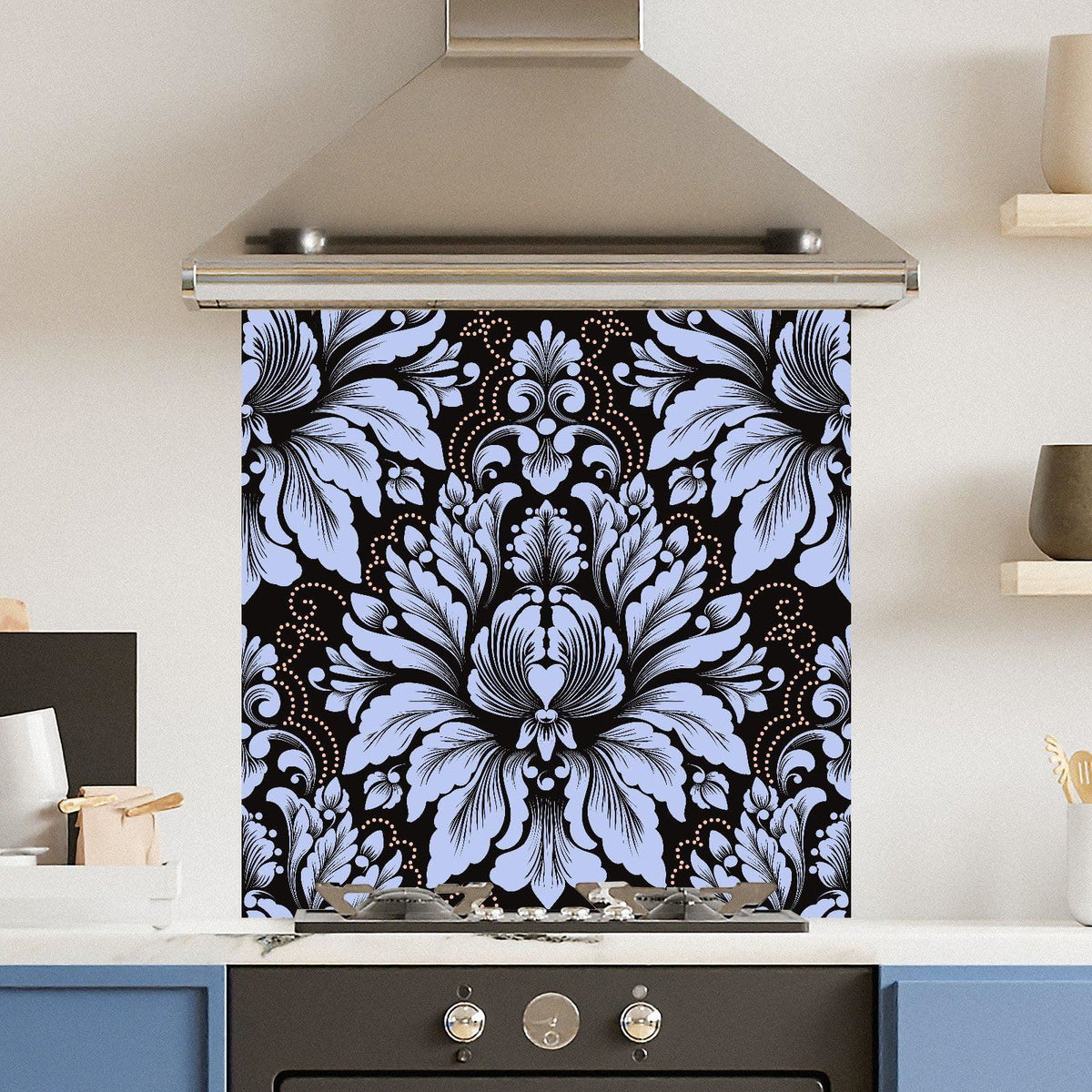 Purple Floral — Toughened Glass Kitchen Splashback