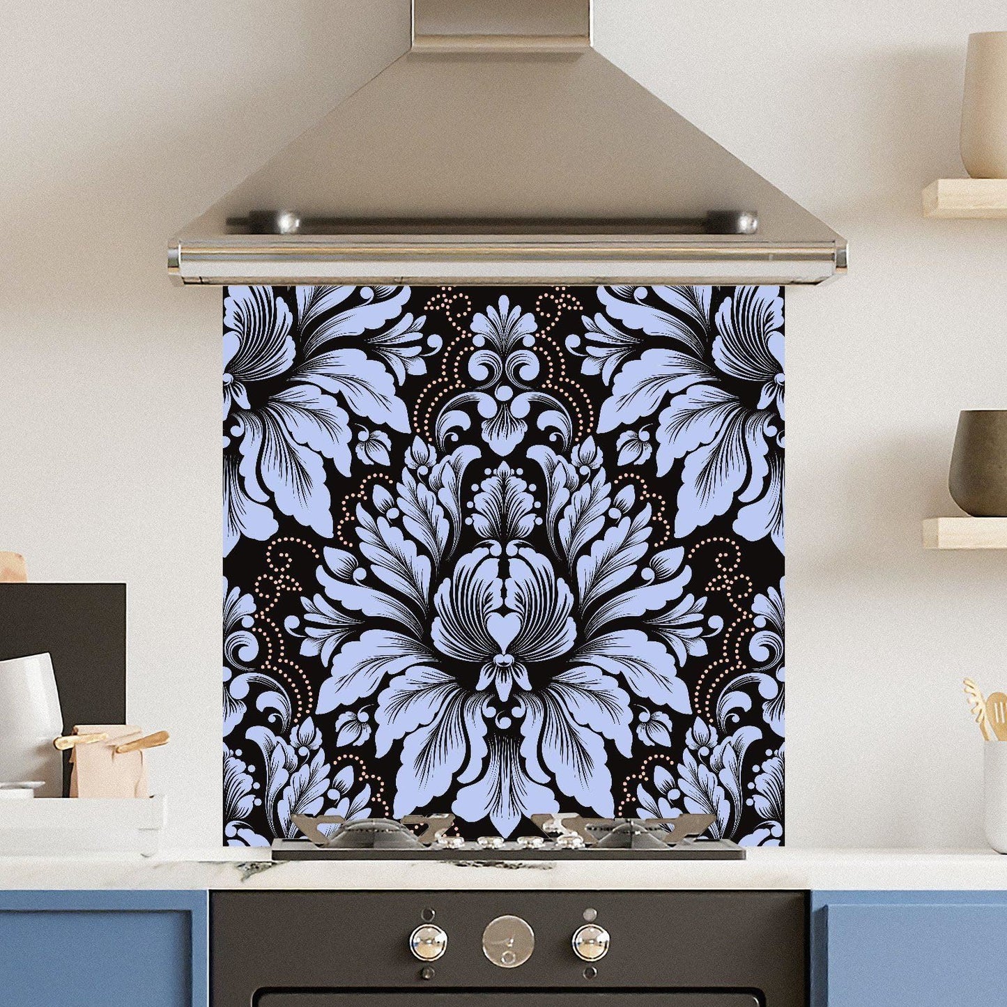 Purple Floral — Toughened Glass Kitchen Splashback