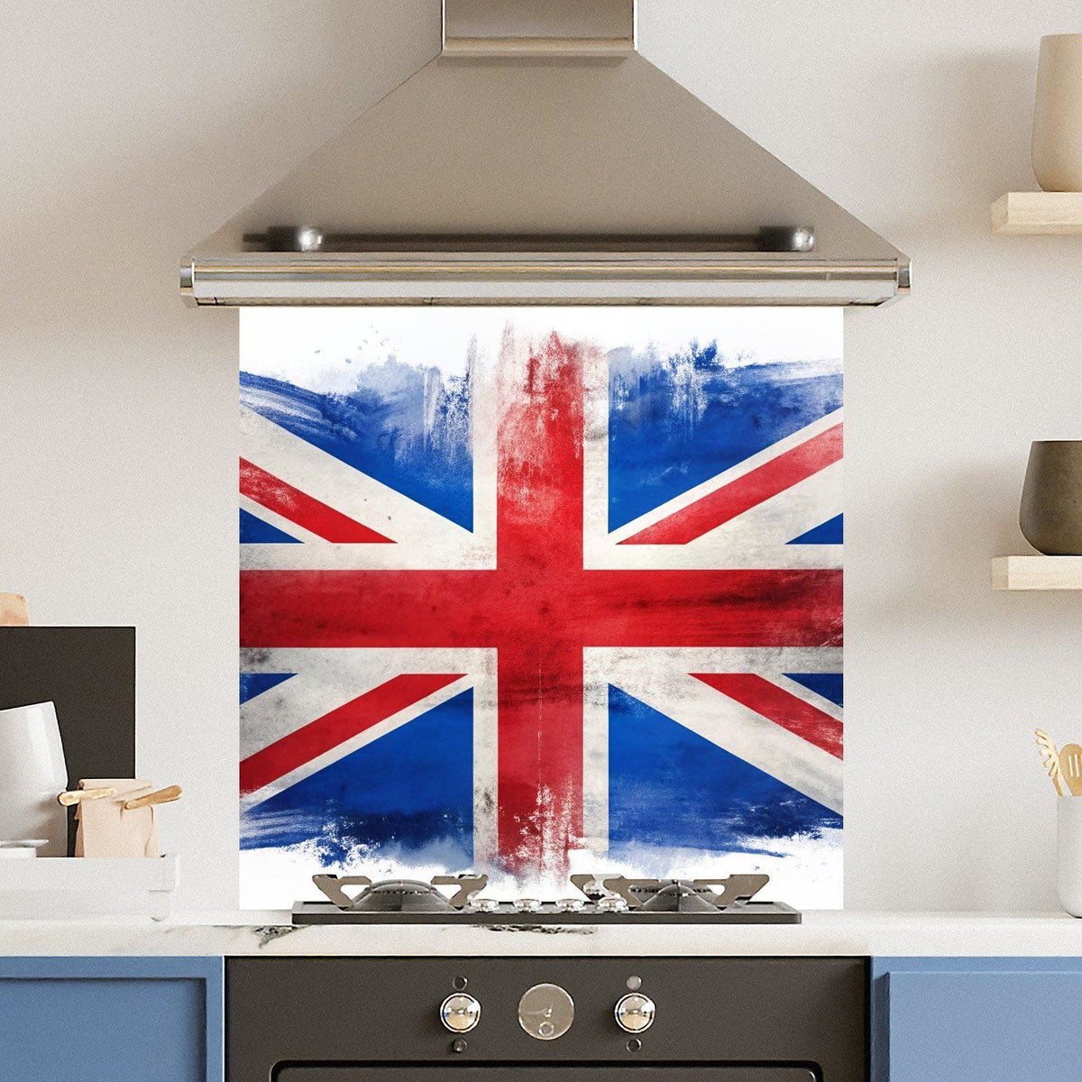 Grunge Union Jack — Toughened Glass Kitchen Splashback