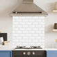 Premium Various Sizes White Metro Tile 6mm Glass Toughened Kitchen Splashback