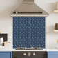 Premium Various Sizes Blue Gold Pattern 6mm Glass Toughened Kitchen Splashback