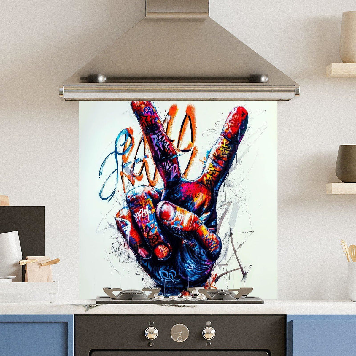 Colourful Peace — Toughened Glass Kitchen Splashback