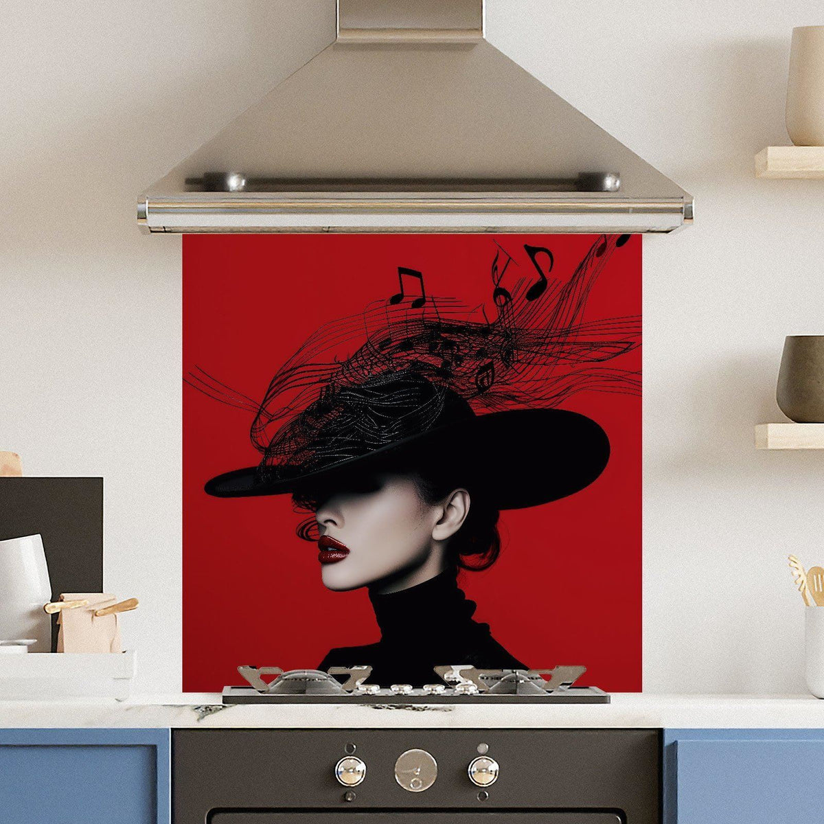 Black Music — Toughened Glass Kitchen Splashback