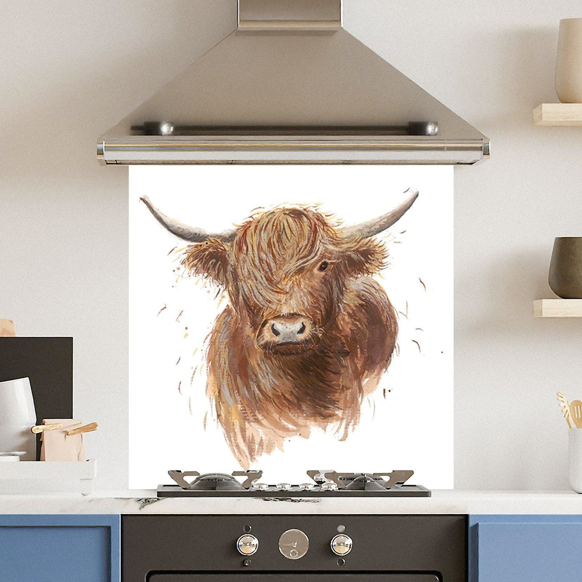 Drawn Cow — Toughened Glass Kitchen Splashback