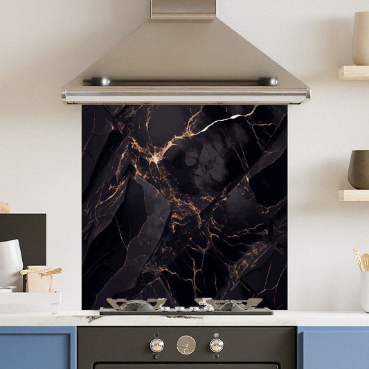 Premium Various Sizes Dark Marble 6mm Glass Toughened Kitchen Splashback