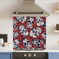 Red Skulls — Toughened Glass Kitchen Splashback