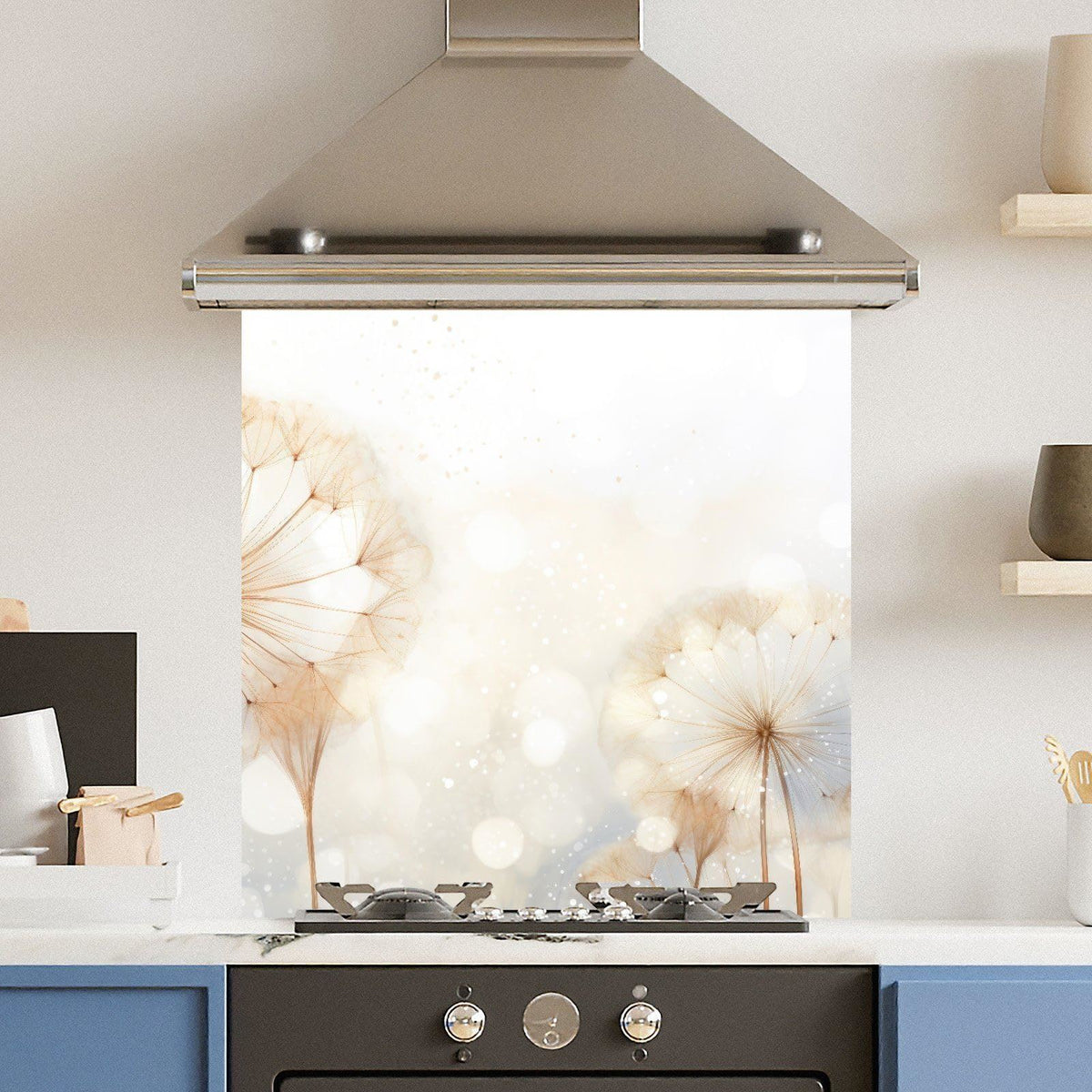 Abstract Dandelion — Toughened Glass Kitchen Splashback