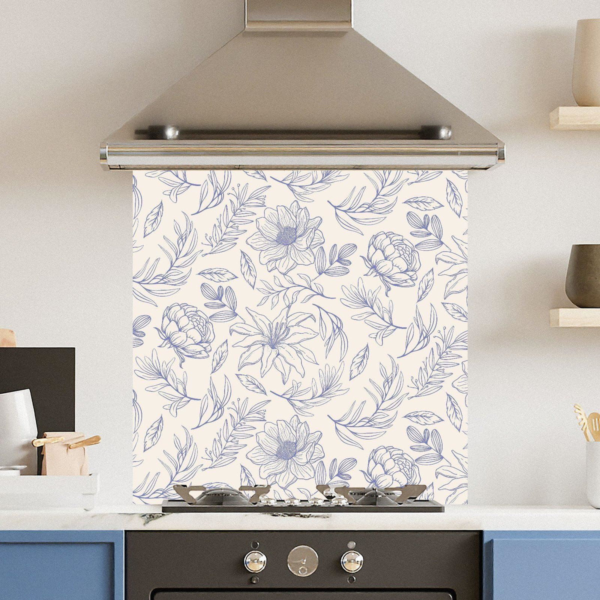 Lavender Flowers — Toughened Glass Kitchen Splashback