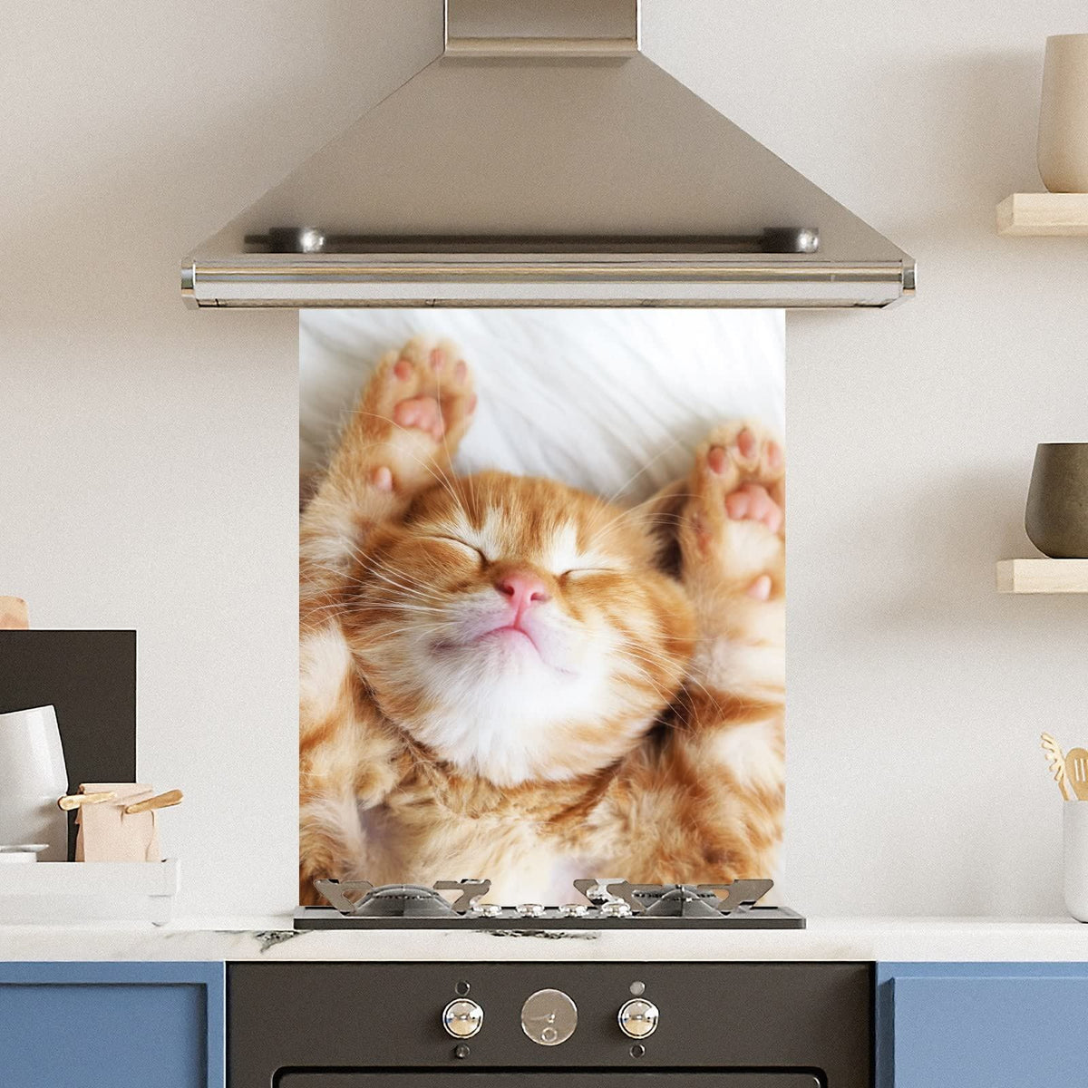 Cat — Toughened Glass Kitchen Splashback