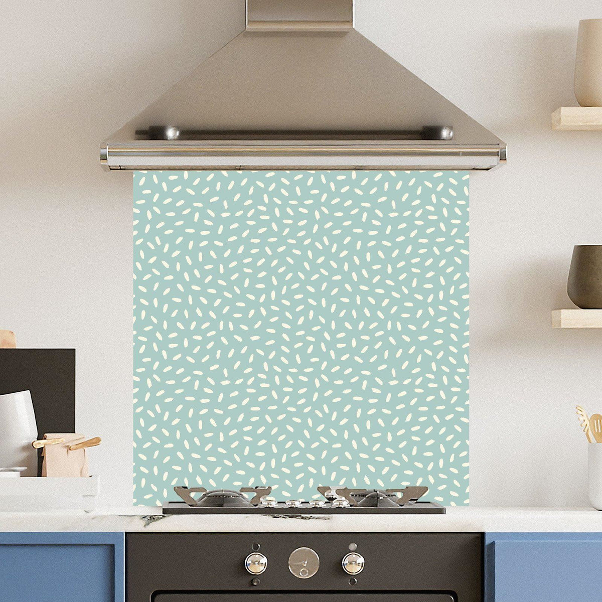 Green Dot Pattern — Toughened Glass Kitchen Splashback