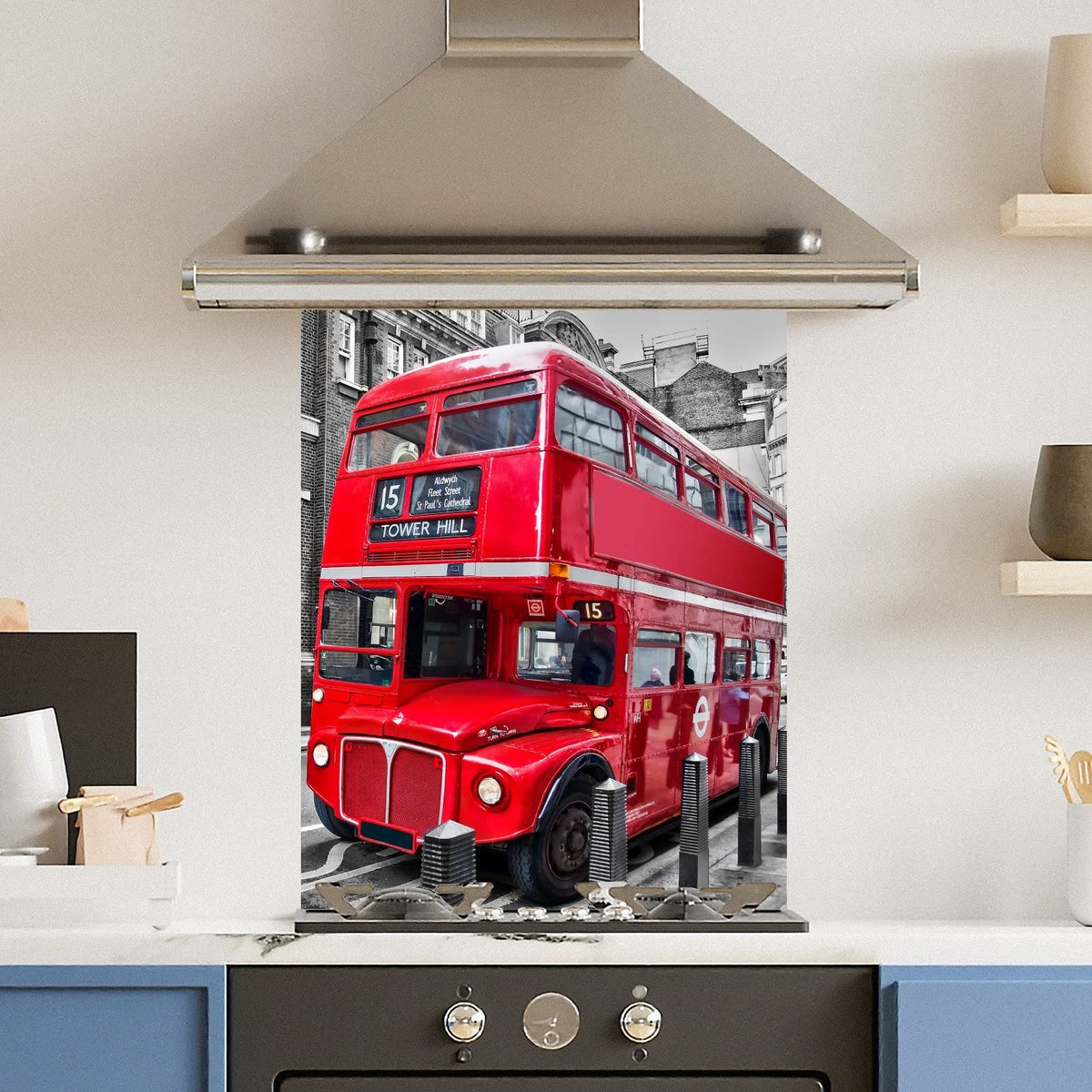 London Bus — Toughened Glass Kitchen Splashback