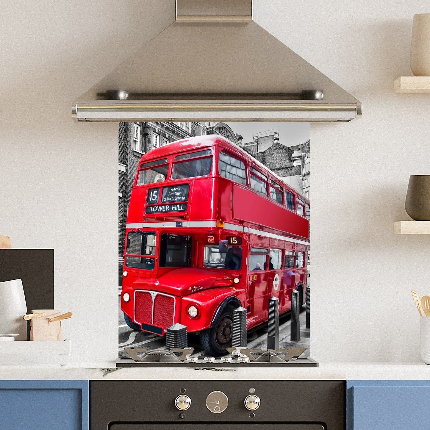London Bus — Toughened Glass Kitchen Splashback