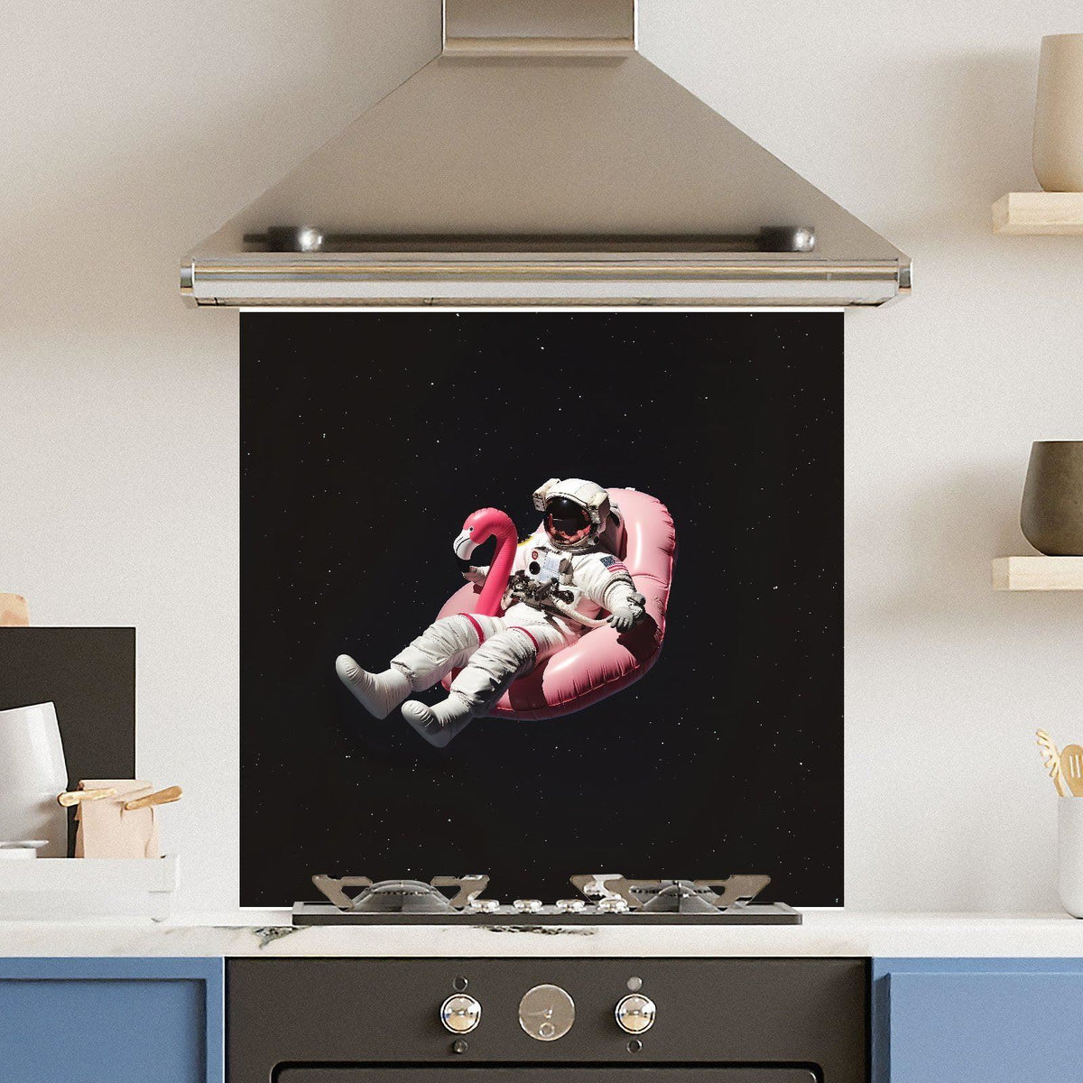 Space Flamingo — Toughened Glass Kitchen Splashback