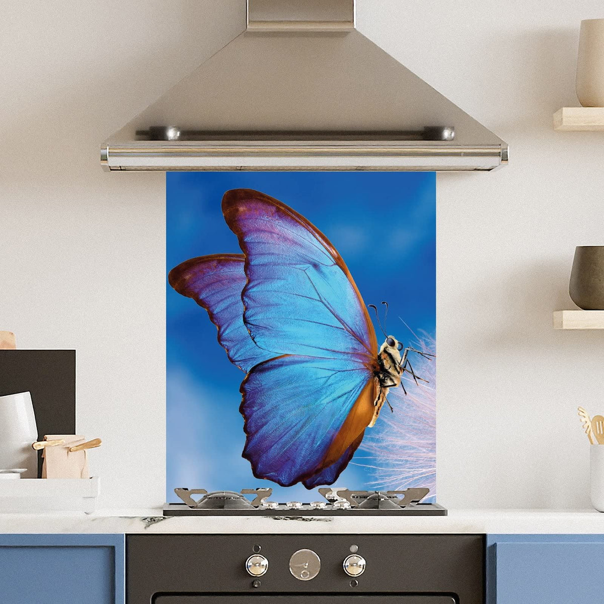 Butterfly — Toughened Glass Kitchen Splashback
