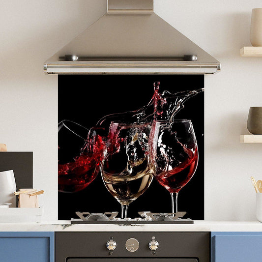 Three Wine Glasses — Toughened Glass Kitchen Splashback