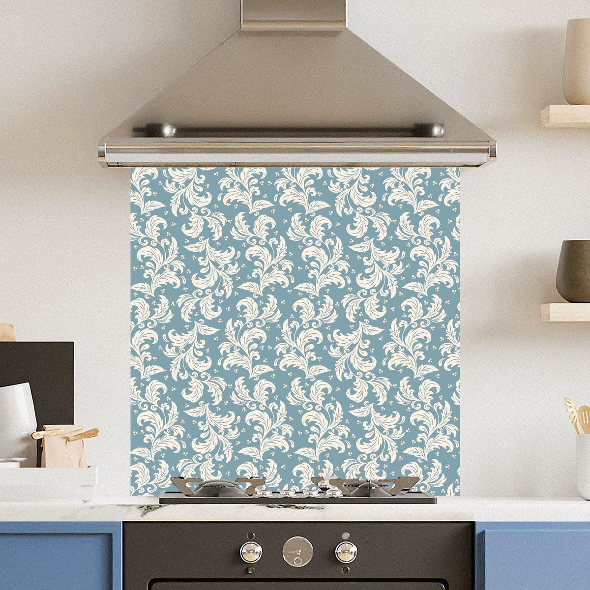 Floral Pattern — Toughened Glass Kitchen Splashback