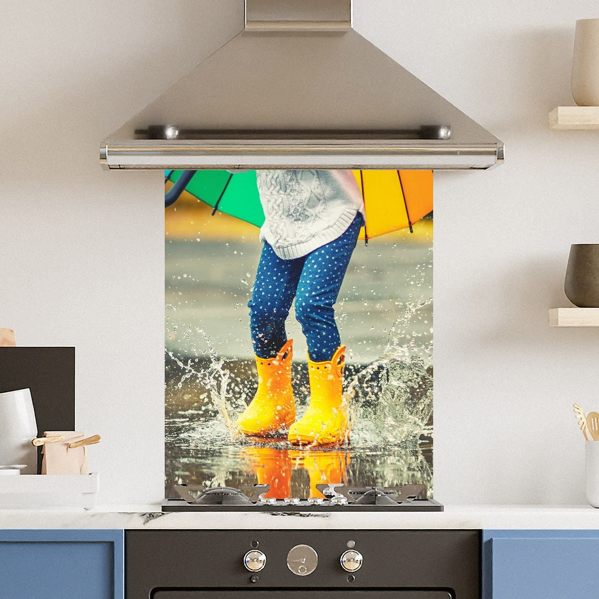 Puddle Splash — Toughened Glass Kitchen Splashback