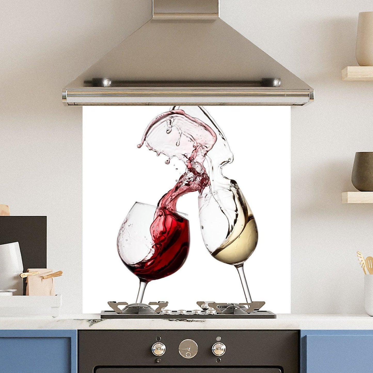 White Wine Glasses — Toughened Glass Kitchen Splashback