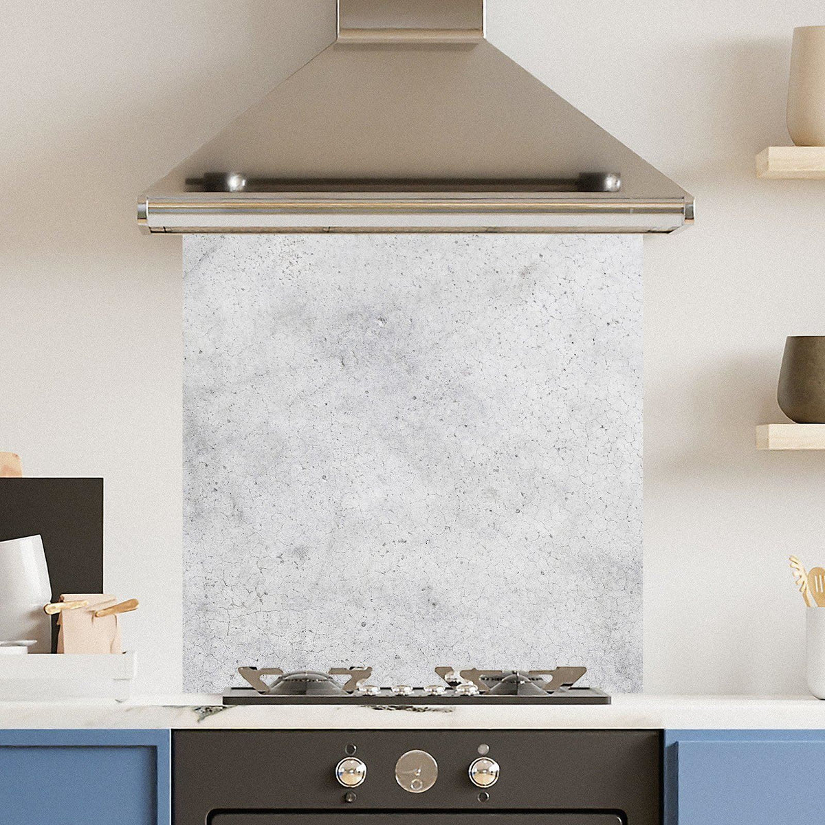 White Marble Effect — Toughened Glass Kitchen Splashback