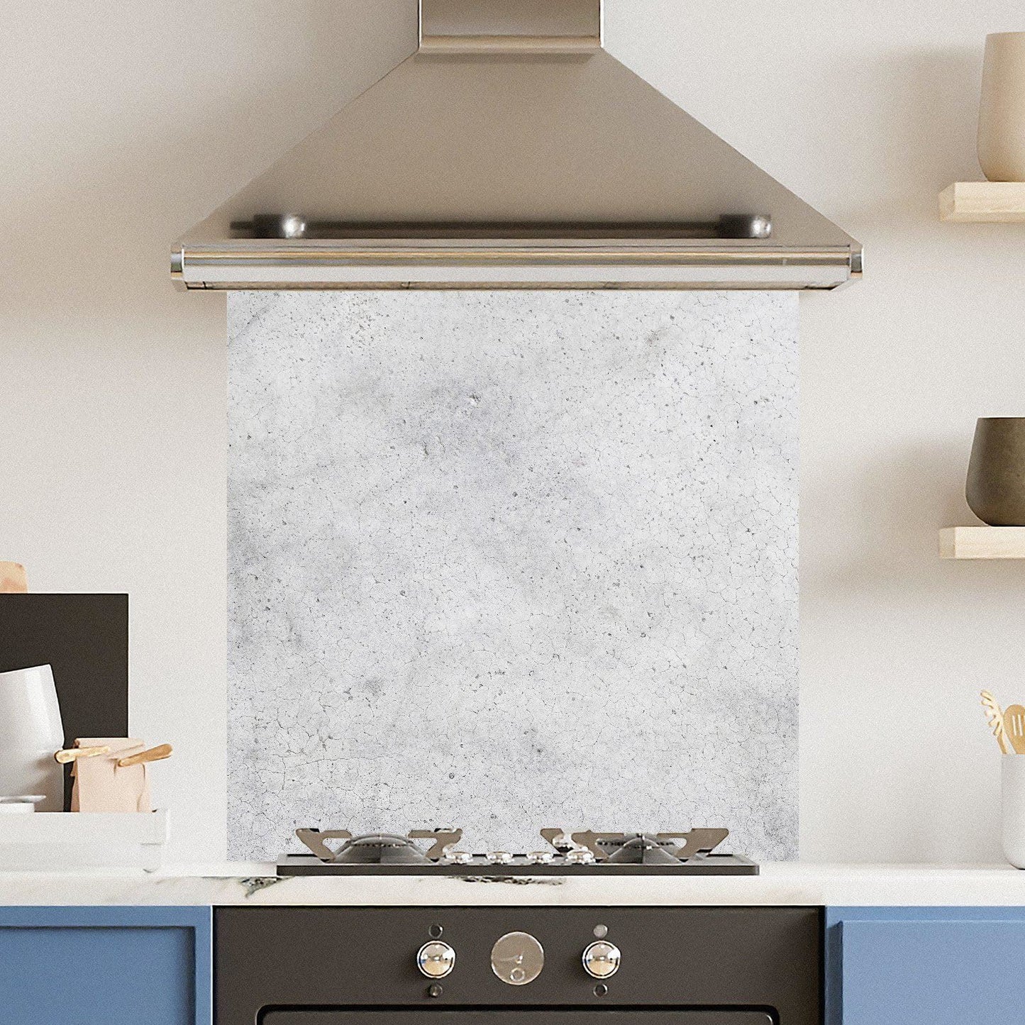 Premium Various Size White Marble Effect 6mm Glass Toughened Kitchen Splashback