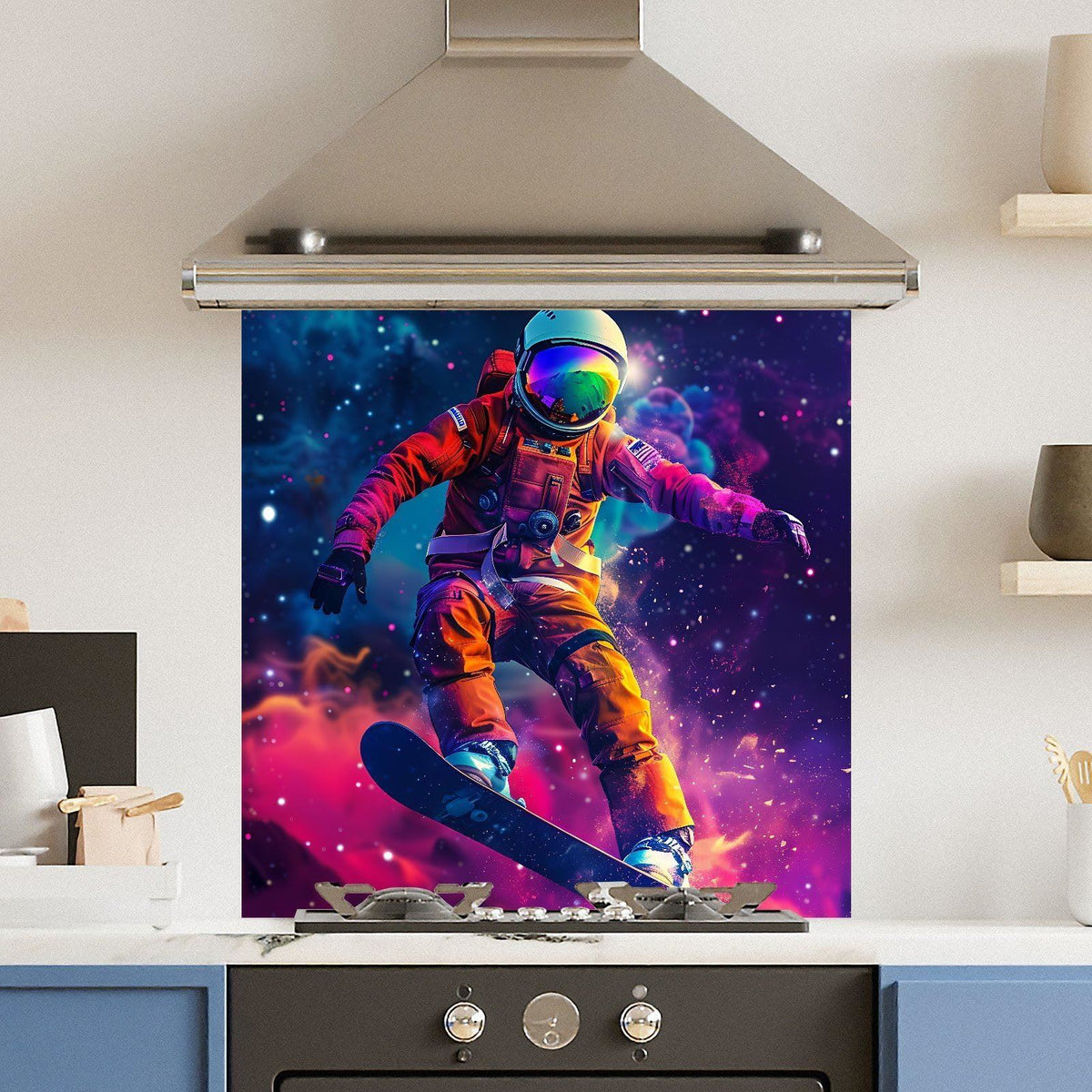 Space Surfer — Toughened Glass Kitchen Splashback