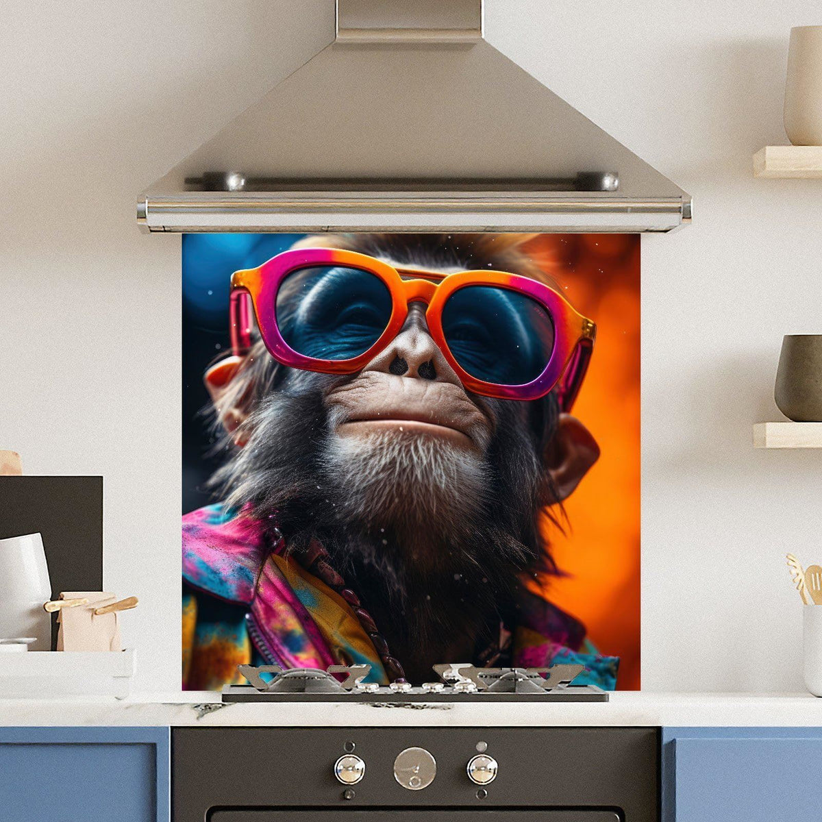 Monkey Glasses — Toughened Glass Kitchen Splashback