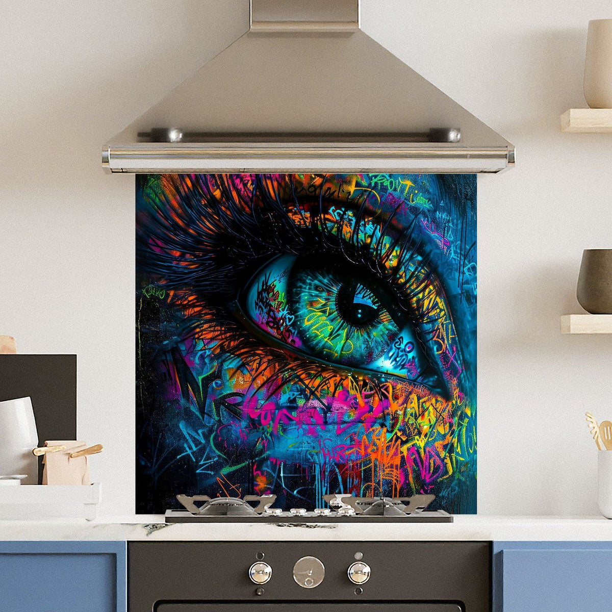 Neon Eye — Toughened Glass Kitchen Splashback