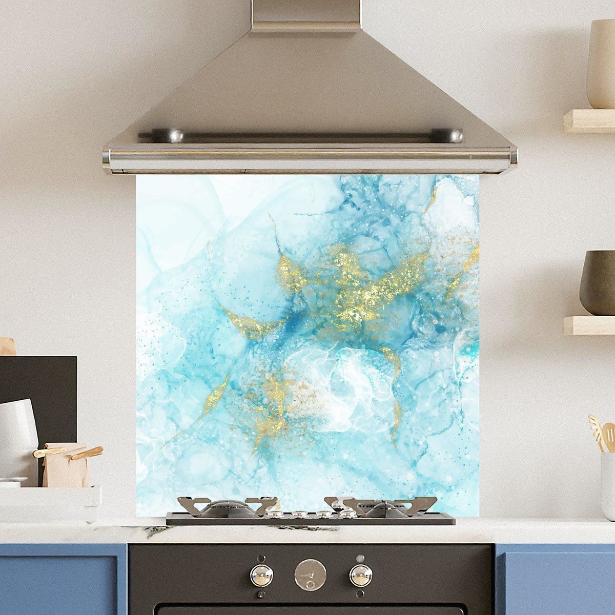 Aquamarine Quartz — Toughened Glass Kitchen Splashback