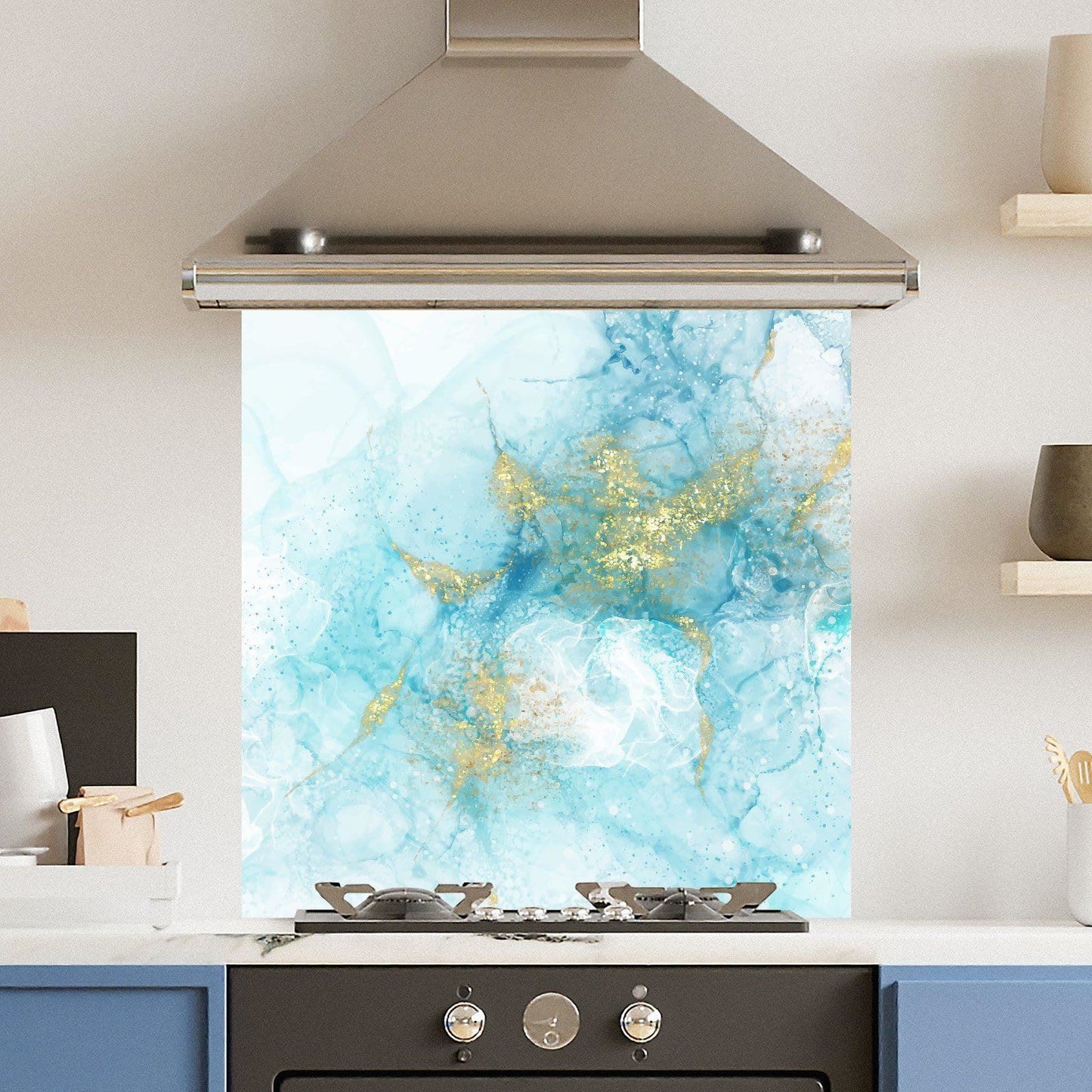 Aquamarine Quartz — Toughened Glass Kitchen Splashback