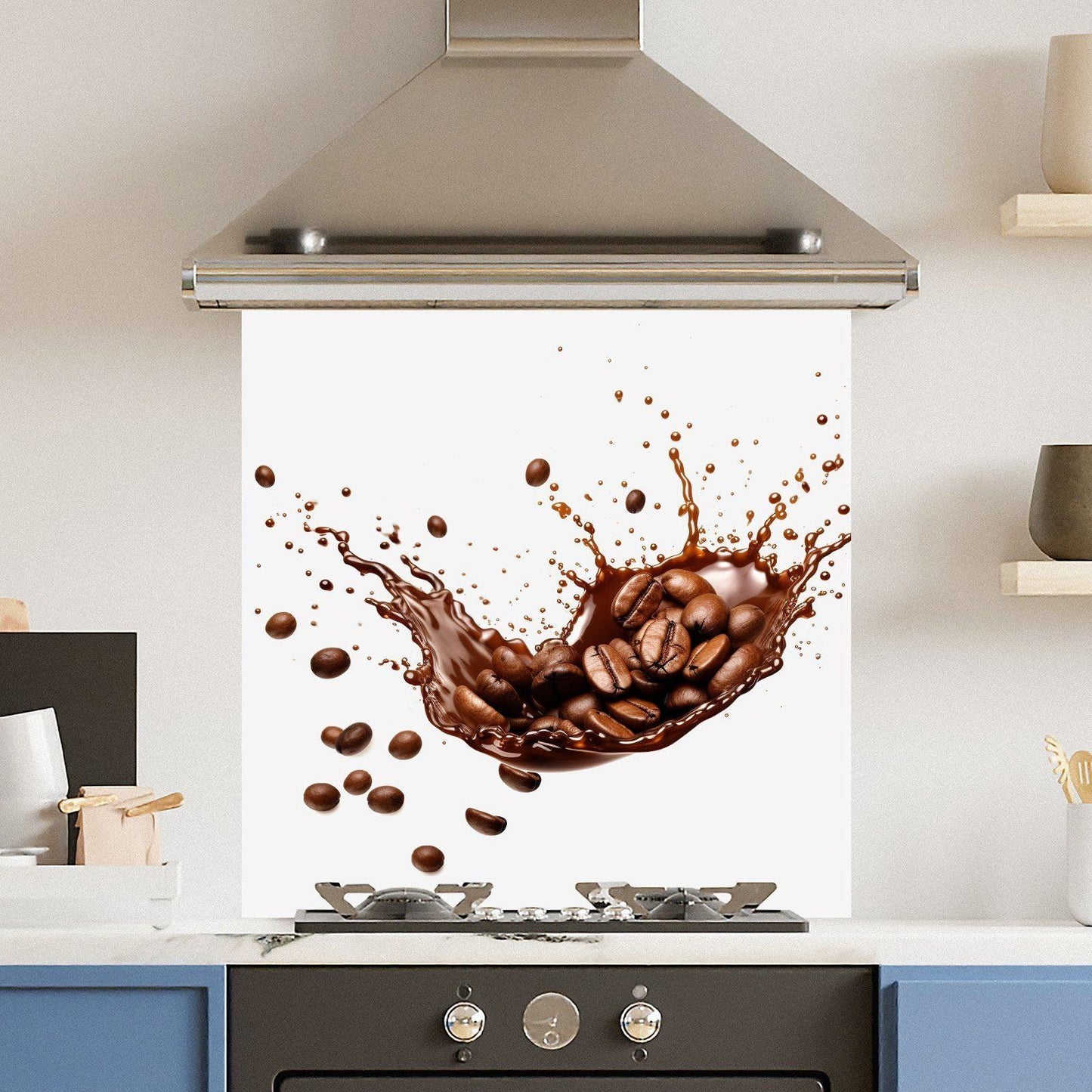 Premium Various Sizes White Coffee  6mm Glass Toughened Kitchen Splashback