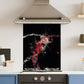 Premium Various Sizes Red White Splash 6mm Glass Toughened Kitchen Splashback
