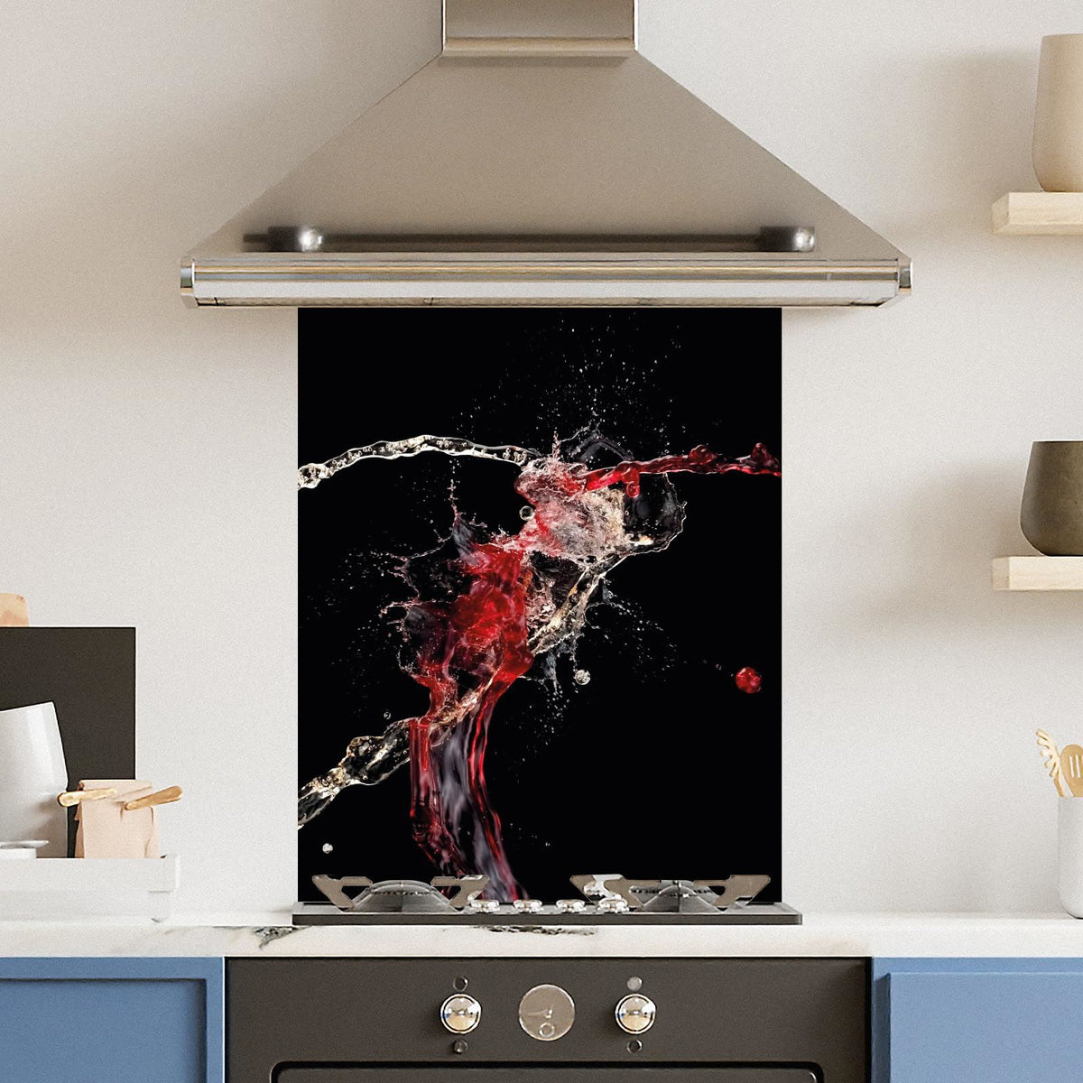 Red White Splash — Toughened Glass Kitchen Splashback