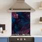 Premium Various Sizes Florescent Leaf 6mm Glass Toughened Kitchen Splashback