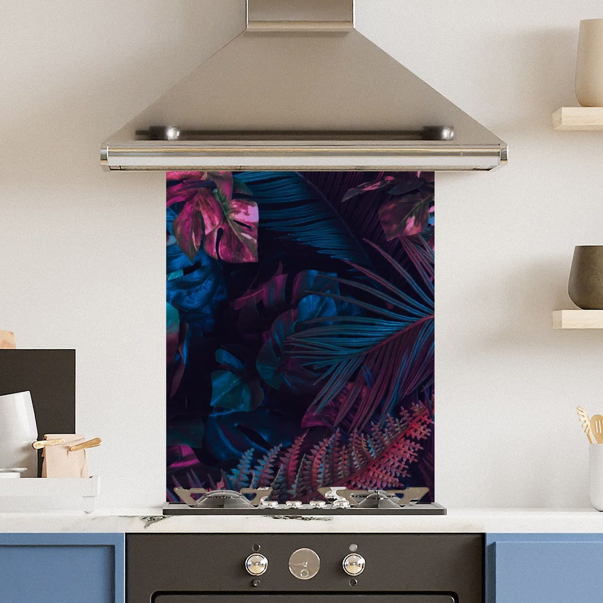 Fluorescent Leaf — Toughened Glass Kitchen Splashback