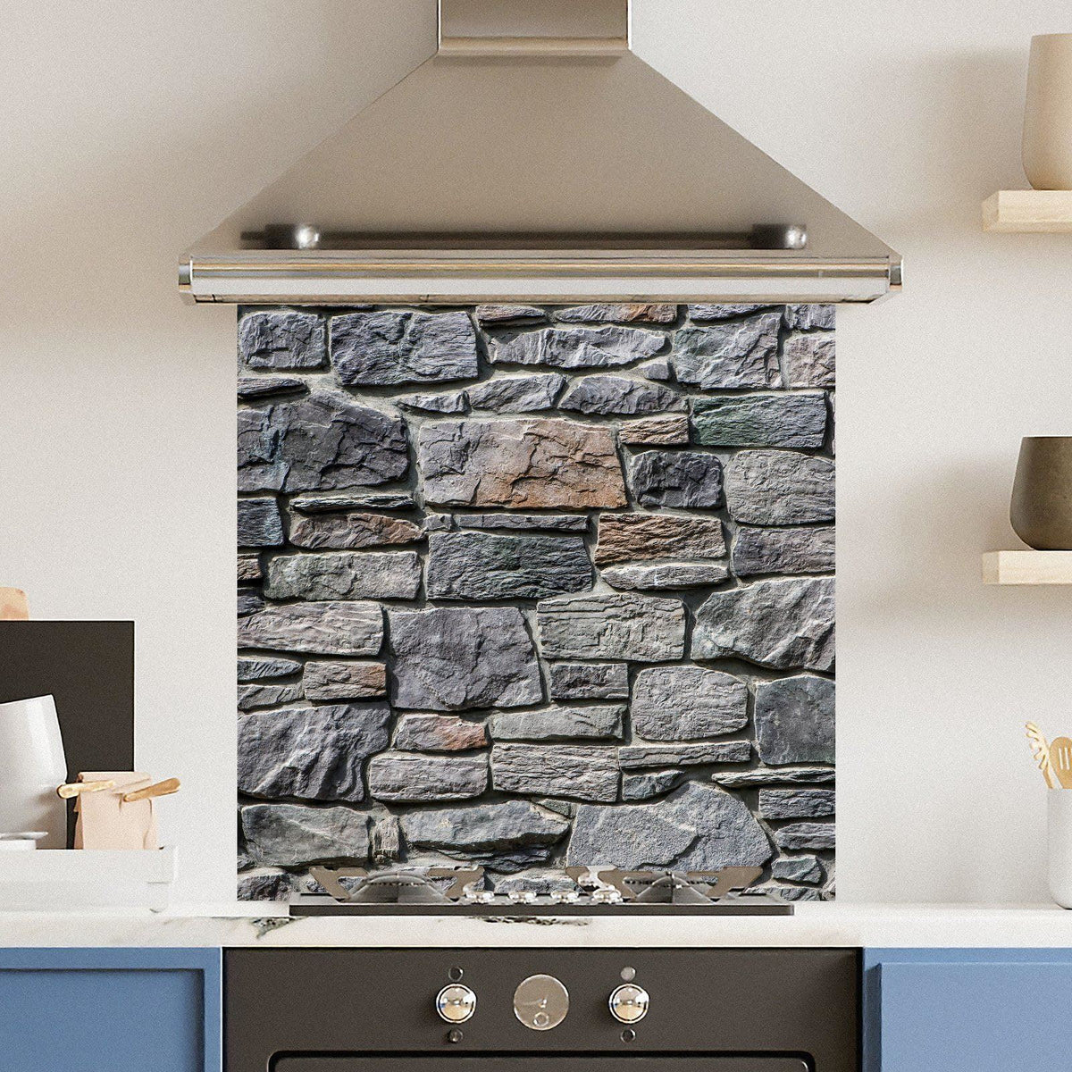Stone Wall — Toughened Glass Kitchen Splashback