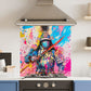 Premium Various Sizes Colourful War 6mm Glass Toughened Kitchen Splashback