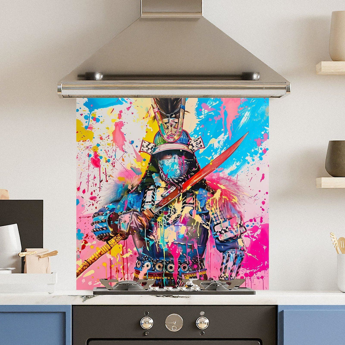 Colourful War — Toughened Glass Kitchen Splashback