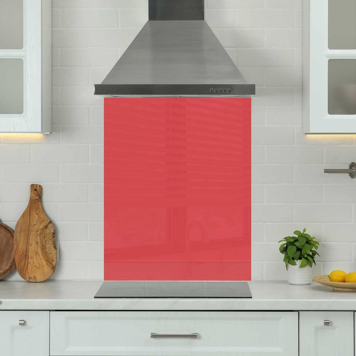 Red — Toughened Glass Kitchen Splashback