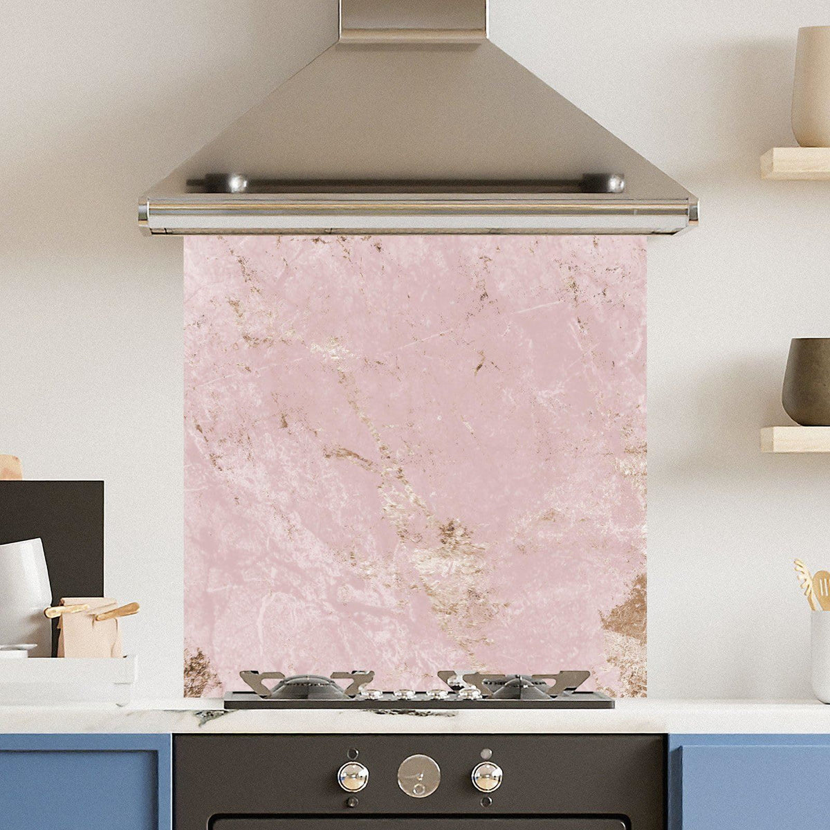 Pink Gold Marble — Toughened Glass Kitchen Splashback