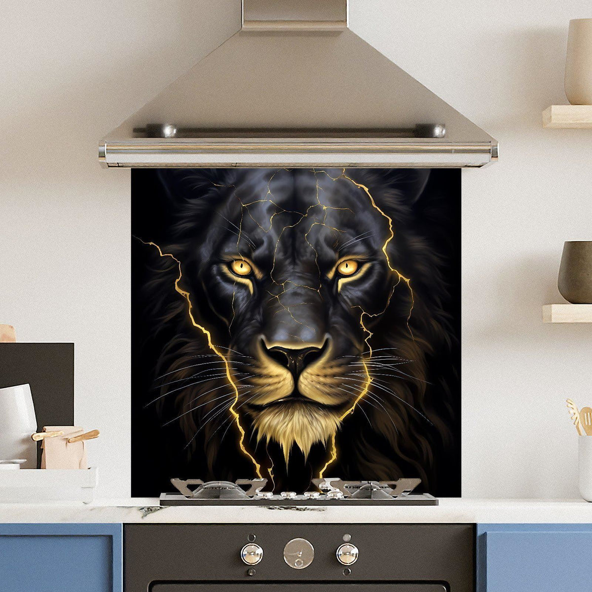 Gold Lion — Toughened Glass Kitchen Splashback
