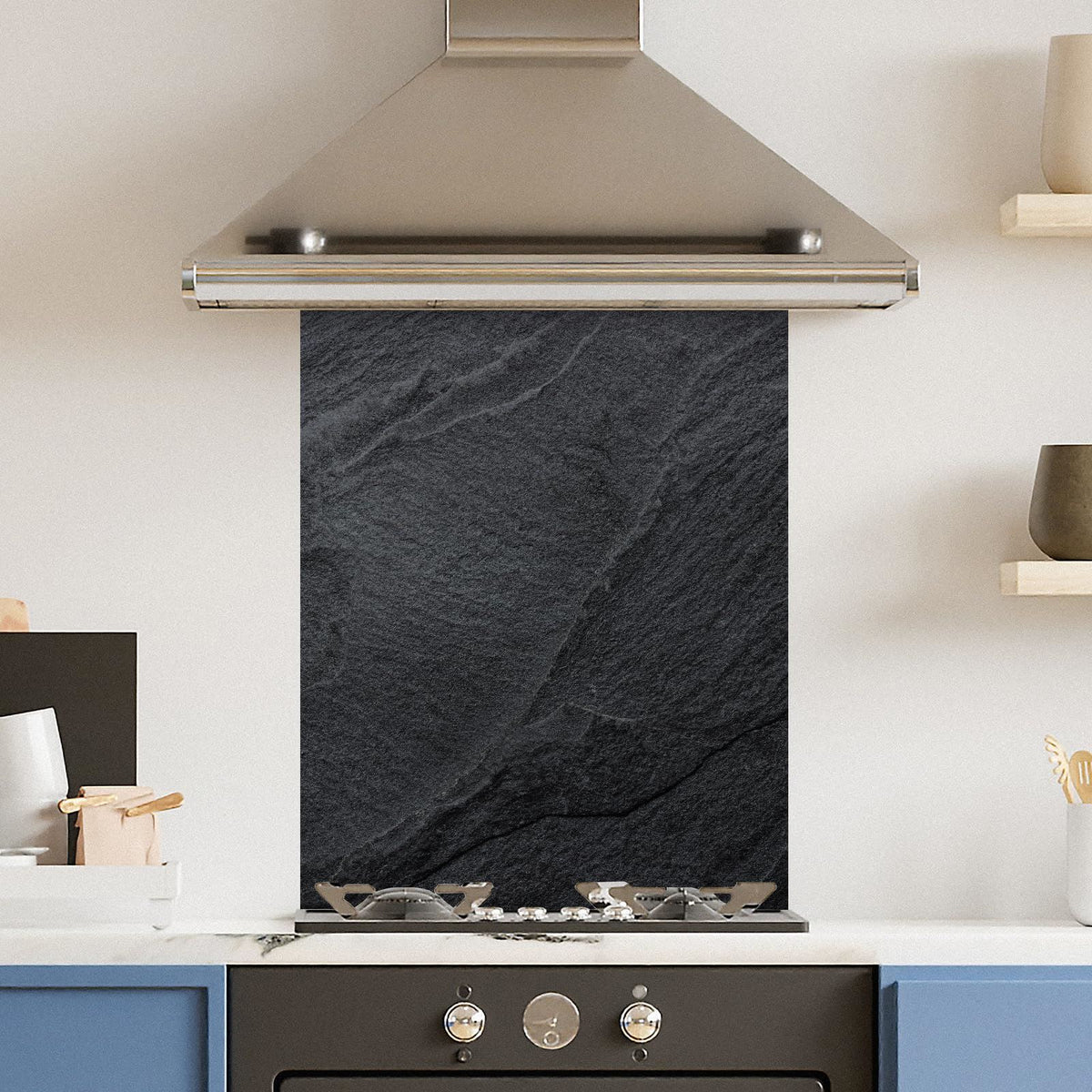 Black Concrete — Toughened Glass Kitchen Splashback
