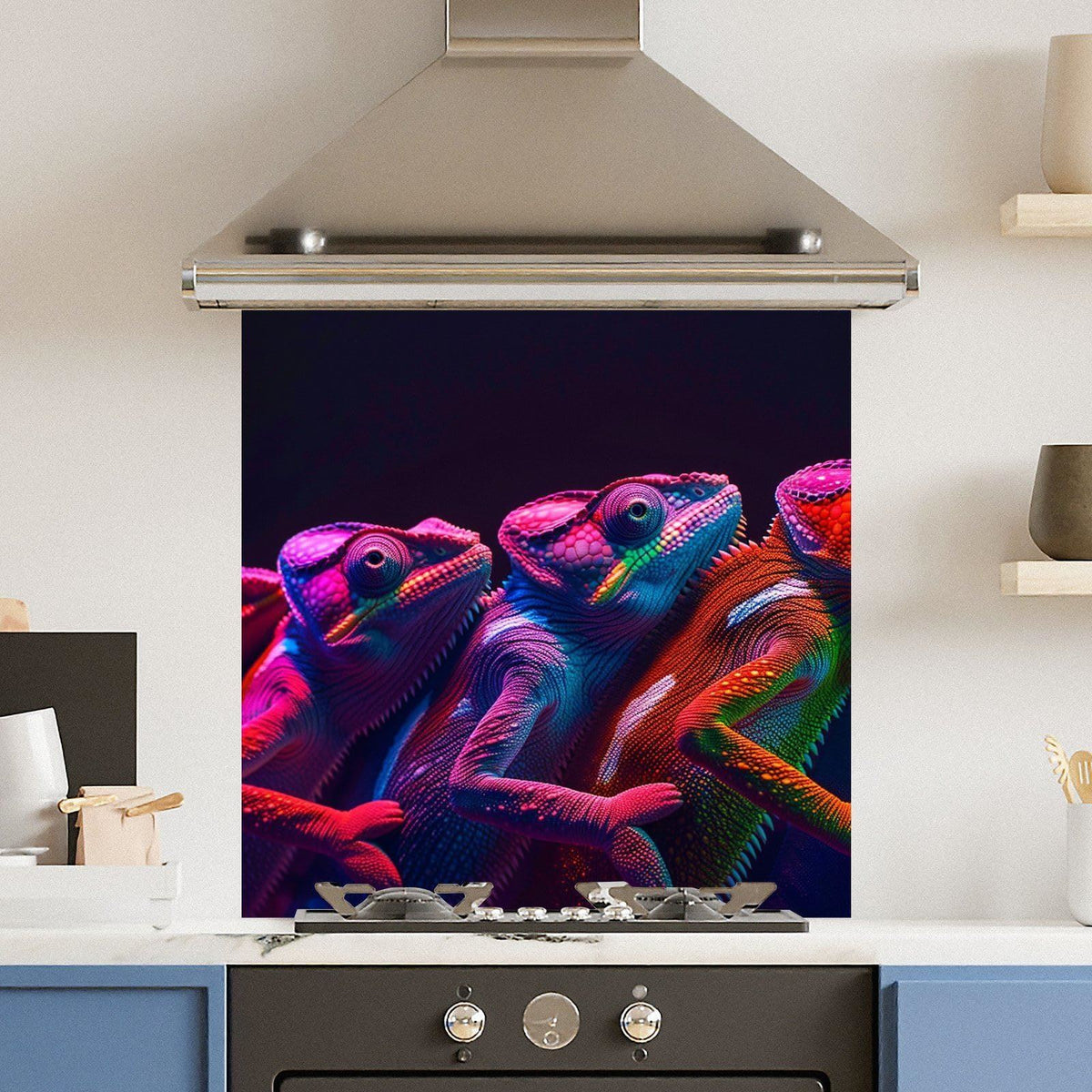 Neon Chameleon — Toughened Glass Kitchen Splashback